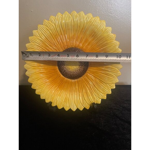 Sunflower Ceramic Decorative Plate Made In ITALY Serving Pottery 10" Diameter - Picture 8 of 11